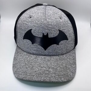 Batman Snapback‎ Hat Youth OSFM Grey Black Mesh DC Comics Superhero Cap
